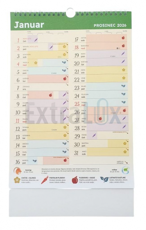 KOLEDAR SETVENI S SPIRALO  PO MARIJI THUN  2026