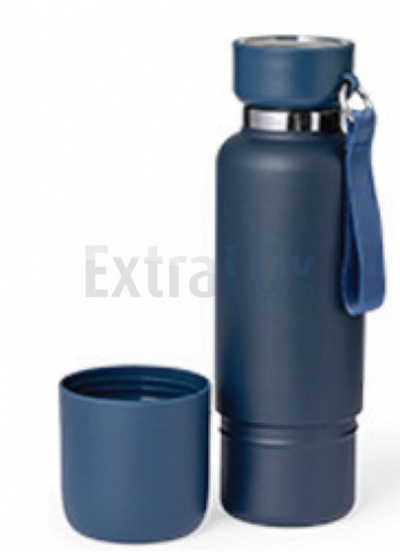 TERMO STEKLENICA S KOZARČKOM ZA PITJE, S TRAKOM IN VRVICO ZA PRENAŠANJE IZ JEKLA