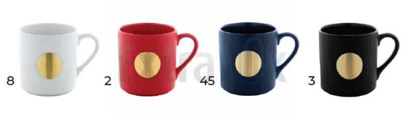 KERAMIČNA SKODELICA Z MEDANINASTO PLOŠČICO IN MAT ZUNANJOSTJO