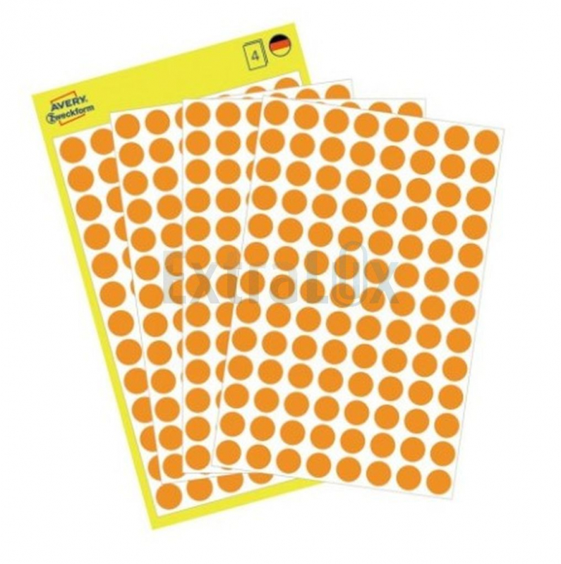 ETIKETE AVERY ZWECKFORM 3178 FI 8MM NEON ORANŽNE (416 ETIKET)