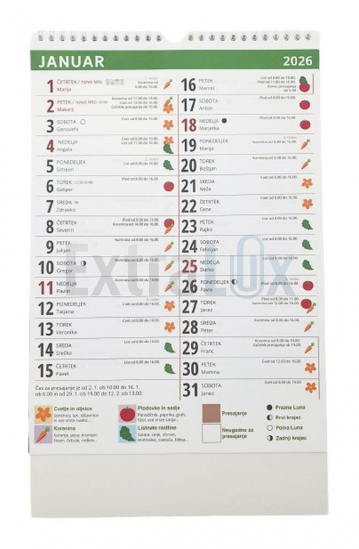 KOLEDAR SETVENI  2026