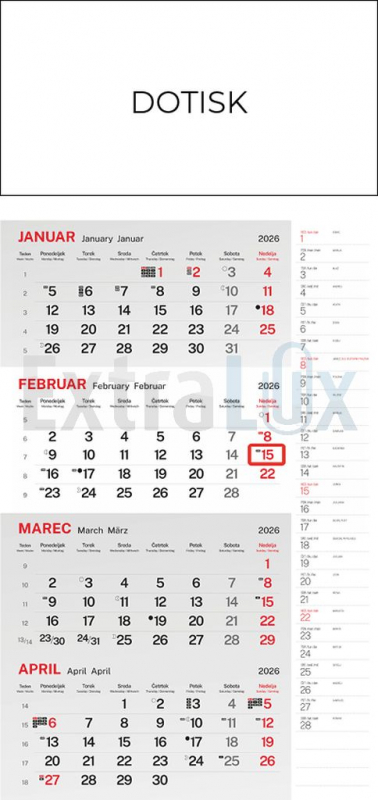 KOLEDAR ŠTIRIMESEČNI S PLANERJEM  2026