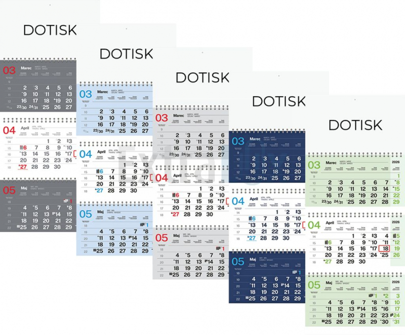 KOLEDAR TRIDELNI POSLOVNI S ŠPIRALO 2026
