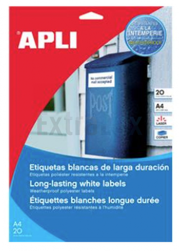 ETIKETE LASER APLI 64,6X33,8MM, VODOODPORNE, PLASTIFICIRANE, 20/24/1