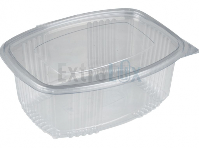 OVALNA POSODA ZA SOLATO S PRIPETIM POKROVOM, RPET, 750ML, 100/1