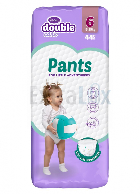 OTROŠKE HLAČNE PLENICE VIOLETA DOUBLE CARE 6,  JUNIOR +,15-25KG, 44/1