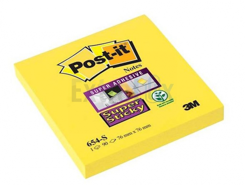 SAMOLEPILNI BLOK POST-IT 3M 654 SUPER STICKY 76X76MM 90L