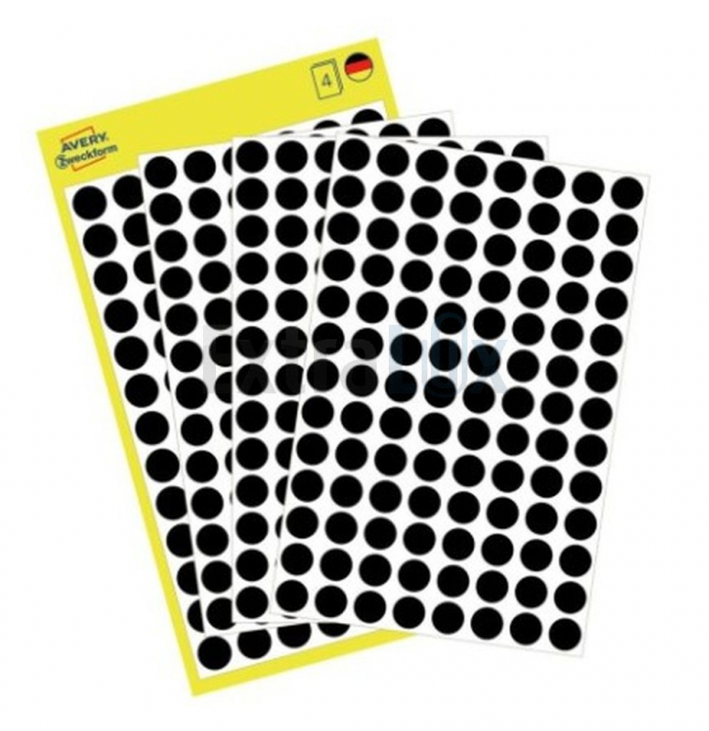 ETIKETE AVERY ZWECKFORM 3009 FI 8MM ČRNE (416 ETIKET)