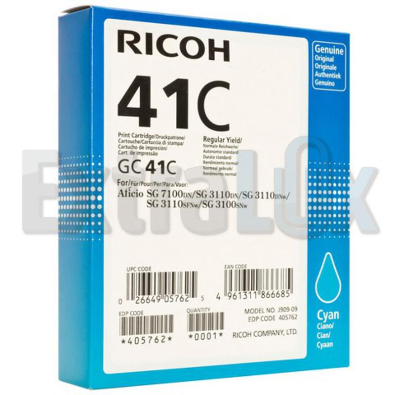 RICOH TONER 405762 GC-41C CYAN ZA SG3100/3110