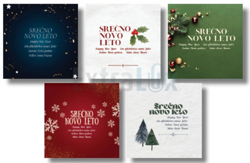 VOŠČILNICE NOVOLETNE KOCKA 150X150 10/1