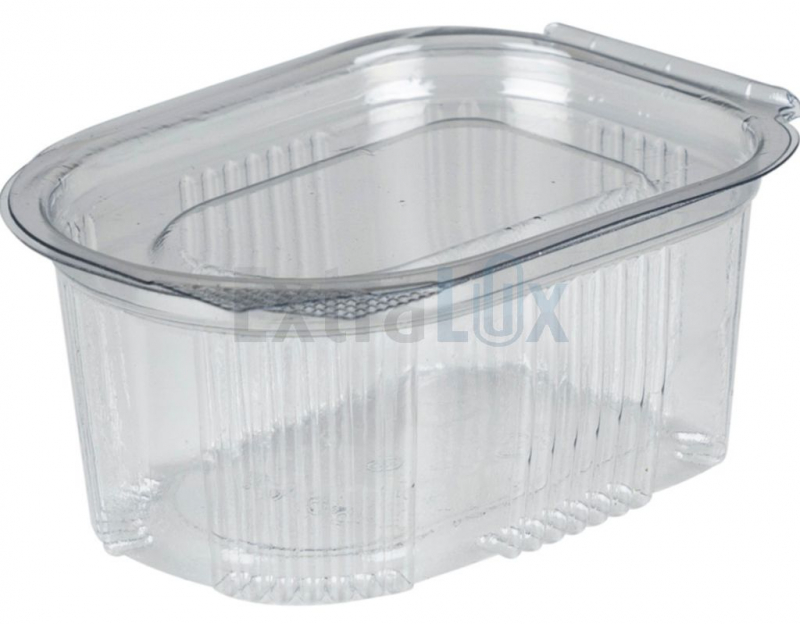 OVALNA POSODA ZA SOLATO S PRIPETIM POKROVOM, RPET, 30ML, 100/1