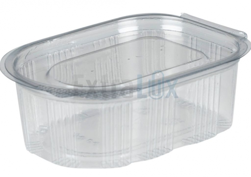 OVALNA POSODA ZA SOLATO S PRIPETIM POKROVOM, RPET, 50ML, 100/1