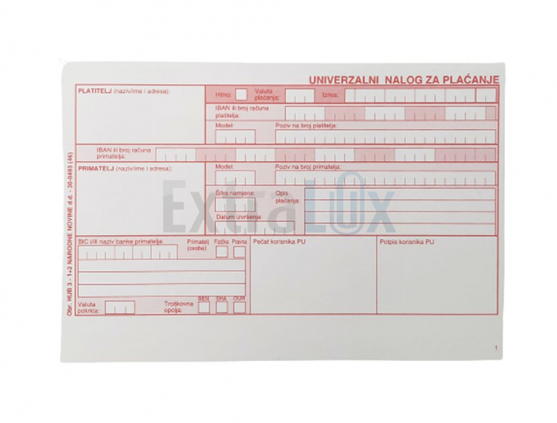 OBRAZEC PLAČILNI NALOG  UNIVERZALNI NALOG ZA PLAČANJE HUB-3 HR 1+2