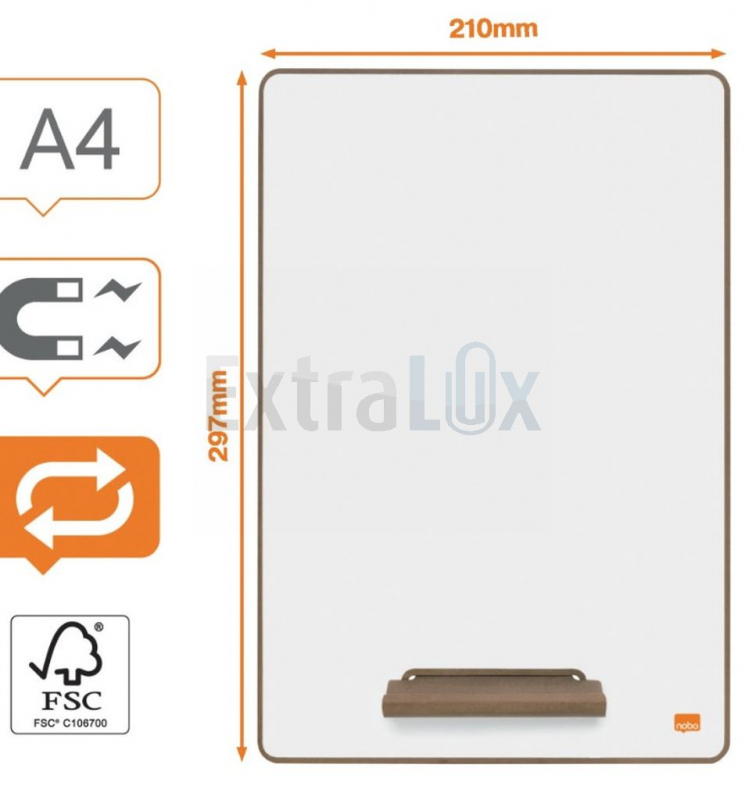 TABLA BELA MAGNETNA NOBO A4 (210X297MM), MINI, 4 KOSI, 1915710 - AKCIJA