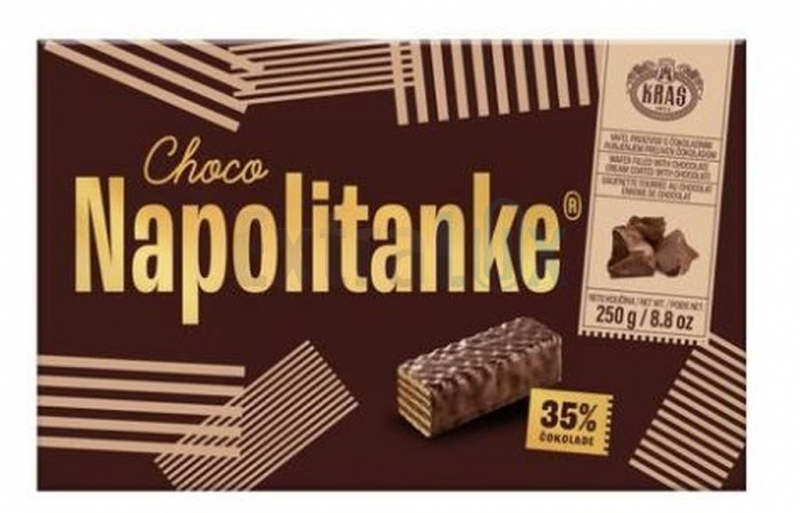 NAPOLITANKE ČOKOLADNE OBLITE S ČOKOLADO KRAŠ 250G