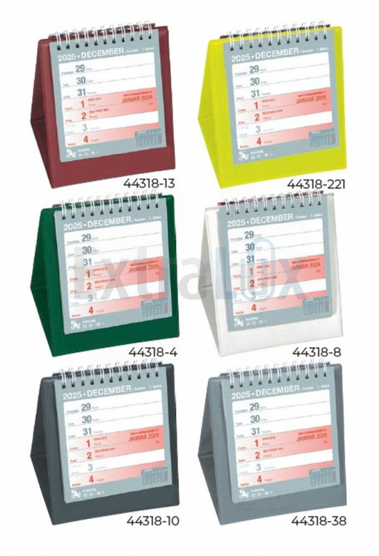 Namizni pokončni koledar Piramida s PVC steno 2026