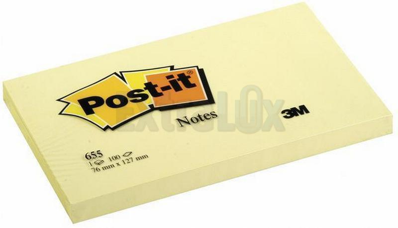 SAMOLEPILNI BLOK POST-IT 3M 655 127X76 RUMEN 100L