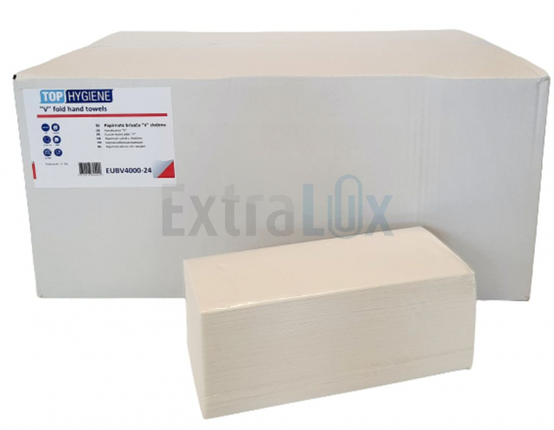 BRISAČE DVOSLOJNE ZLOŽENKE V PREGIB TOPHYGIENE EUBV4000-24 BELE 24CM 4000/1
