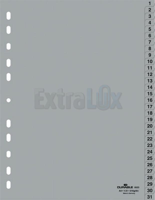 PREGRADNI REGISTER PP A4 DURABLE  D-6523 ŠTEVILKE 1/31 DU652310 SIV