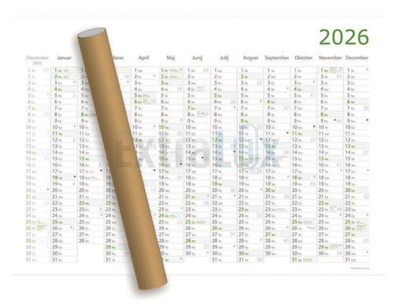 KOLEDAR PLANER STENSKI 1/1 98X68 2026