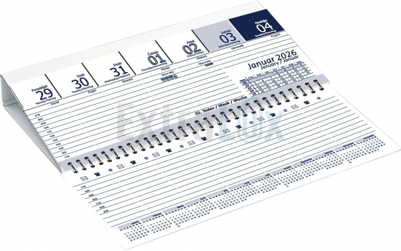 KOLEDAR NAMIZNI LEŽEČI TEMNO MODER  2026