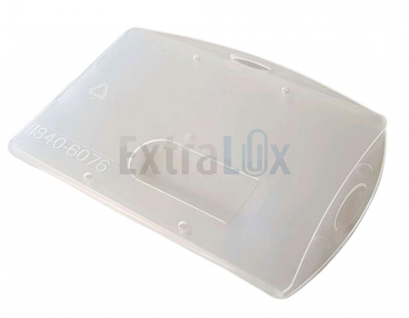 ETUI TRDA PLASTIKA 54X86MM LEŽEČ ZA 2 KARTICI Z LUKNJICAMA ZA PRIPENJANJE ART.1151 1840-6076