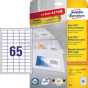 ETIKETE AVERY ZWECKFORM 6121 38X21,2 1/25
