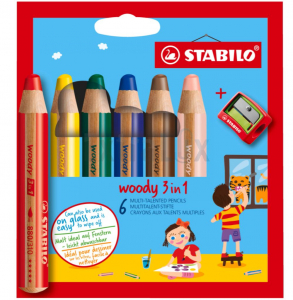 BARVICE STABILO 8806-2 JUMBO 10MM WOODY 3V1 + ŠILČEK 1/6