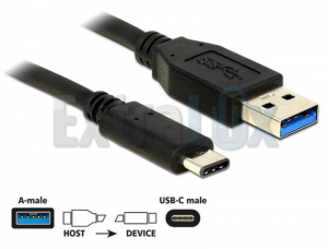 KABEL USB 3,1 A-C 1M ČRN DELOCK 8519102