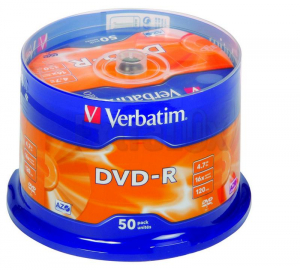 DVD-R VERBATIM 4,7GB 120MIN 16X TORTICA (43548) 1/50