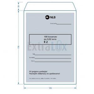 NLB-0041 VREČKA ZA KOVANCE PO 0,02 EUR 100/1