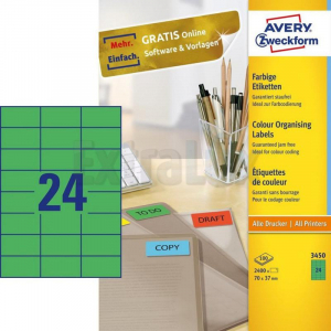 ETIKETE AVERY ZWECKFORM 3450 70X37 ZELENE 1/100