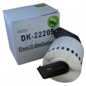 TRAK K BROTHER DK-22205 K 62MMX30,48M ČRNA NA BELEM KOMPATIBILEN