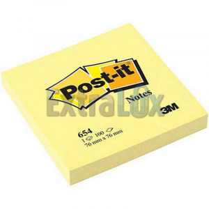 SAMOLEPILNI BLOK POST-IT 3M 654 76X76MM RUMEN 100L