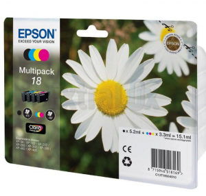 EPSON ČRNILO C13T18064010 B,C,M,Y ŠT. 18 KOMPLET XP30/XP102/XP202