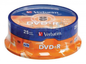 DVD-R VERBATIM 4,7GB, 16X TORTICA PRINTABLE (43538) 1/25