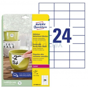 ETIKETE AVERY ZWECKFORM L4718 REV-20 70X37 POLIESTER BELE ZELO ODPORNE 20/1