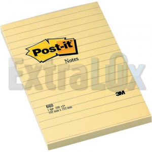 SAMOLEPILNI BLOK POST-IT 3M 660 ČRTE 102X152MM 100L