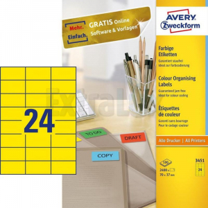 ETIKETE AVERY ZWECKFORM 3451 70X37 RUMENE 1/100