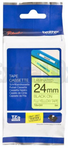 TRAK BROTHER P-TOUCH TZE-C51 24MM ČRNA NA FLUO.RUMENEM