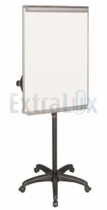 TABLA BELA NA STOJALU 70X102 MAGNET. Z ALU.OKVIR BI-OFFICE NA KOLESIH ČRNO STO. FLIPCHART