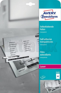FOLIJA AVERY ZWECKFORM A4 140MIC  3482 ZA BARVNI LASER SAMOLEPILNA 1/25