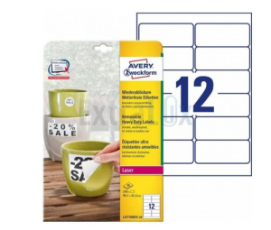 ETIKETE AVERY ZWECKFORM L4776REV 99,1X42,3 POLIESTER ODSTRANLJIVE 1/20