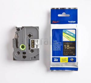 TRAK BROTHER P-TOUCH TZE-344 18MM ZLATA NA ČRNEM