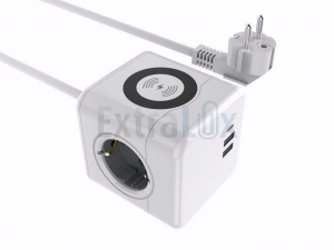 ELEKTRIČNI RAZDELILEC POWERCUBE - 3 SCHUKO VTIČNICE, 2XUSB-A, USB-C 1,5M ČRN