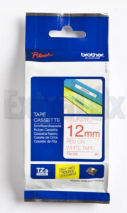 TRAK BROTHER P-TOUCH TZE-232 12MM RDEČA NA BELEM