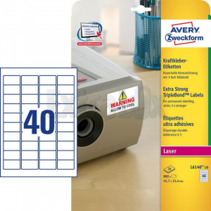 ETIKETE AVERY ZWECKFORM L6140 45,7X25,4 1/20