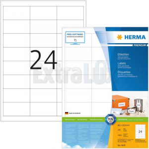 ETIKETE HERMA 4670 66X33,8  BELE 1/100