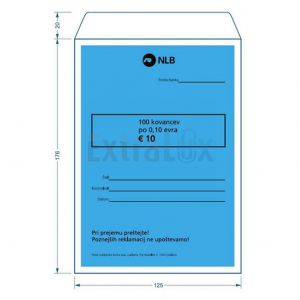 NLB-0043 VREČKA ZA KOVANCE PO 0,10 EUR 100/1