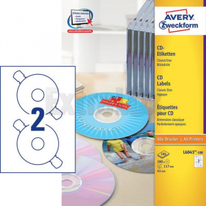 ETIKETE AVERY ZWECKFORM L6043 FI 117MM ZA CD CLASIC SIZE 1/100